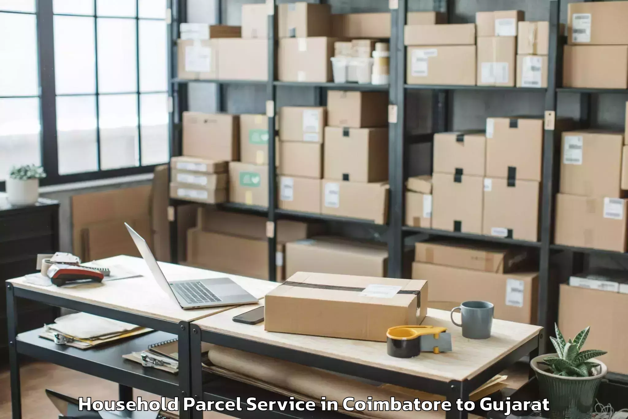 Book Your Coimbatore to Kandla Port Household Parcel Today